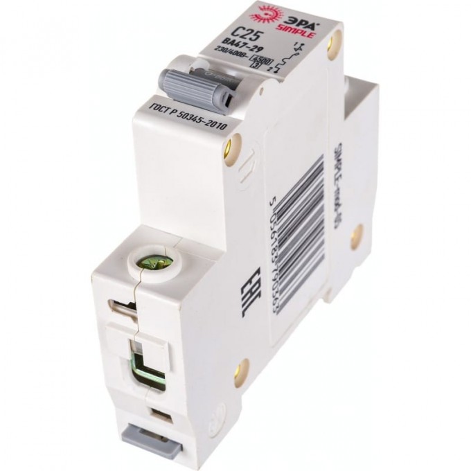 Автоматический выключатель ЭРА SIMPLE-MOD-05 1P 25А C 4,5кА ВА 47-29 B0039222 Автоматический выключатель ЭРА SIMPLE-MOD-05 1P 25А C 4,5кА ВА 47-29 B0039222