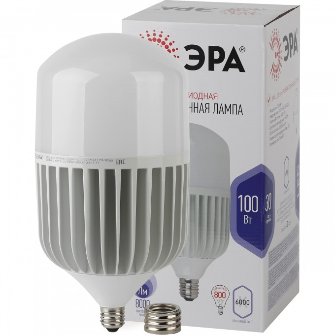 Лампа светодиодная ЭРА STD LED POWER T160-100W-6500-E27/E40 Е27 / Е40 100Вт колокол холодный дневной свет B0032090 Лампа светодиодная ЭРА STD LED POWER T160-100W-6500-E27/E40 Е27 / Е40 100Вт колокол холодный дневной свет B0032090