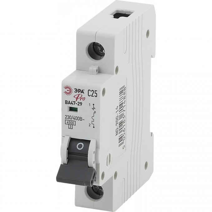 Автоматический выключатель ЭРА PRO 1P 25А кривая C 4,5кА B0031749 Автоматический выключатель ЭРА PRO 1P 25А кривая C 4,5кА B0031749