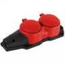 Колодка ЭРА Б0068443 KX-2e-RED-IP44 каучуковая с заземлением 2 розетки 16A IP44 красный B0068443 Колодка ЭРА Б0068443 KX-2e-RED-IP44 каучуковая с заземлением 2 розетки 16A IP44 красный B0068443