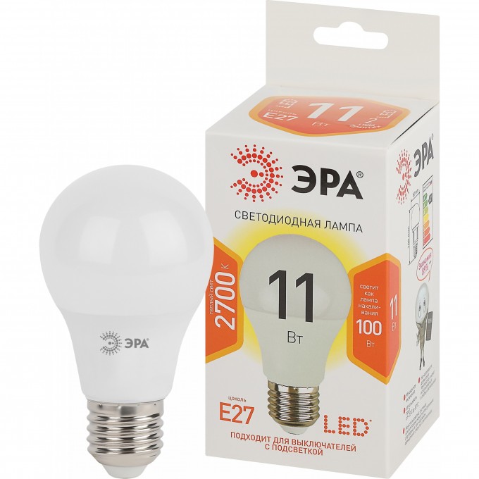 Лампа светодиодная ЭРА A60-11W-827-E27 грушевидная 880лм Б0017233/Б0030910 B0030910 Лампа светодиодная ЭРА A60-11W-827-E27 грушевидная 880лм Б0017233/Б0030910 B0030910