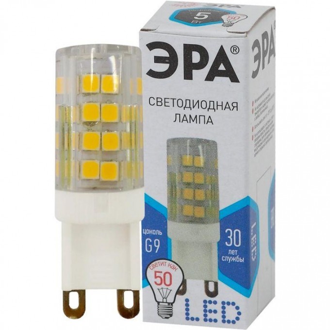 Лампа светодиодная ЭРА Б0027864 JCD-5w-220V-corn ceramics-840-G9 400лм B0027864 Лампа светодиодная ЭРА Б0027864 JCD-5w-220V-corn ceramics-840-G9 400лм B0027864
