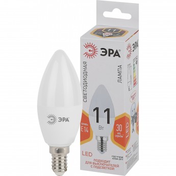 Лампа светодиодная ЭРА B35-11W-827-E14 свеча 880лм Б0032980 Лампа светодиодная ЭРА B35-11W-827-E14 свеча 880лм Б0032980