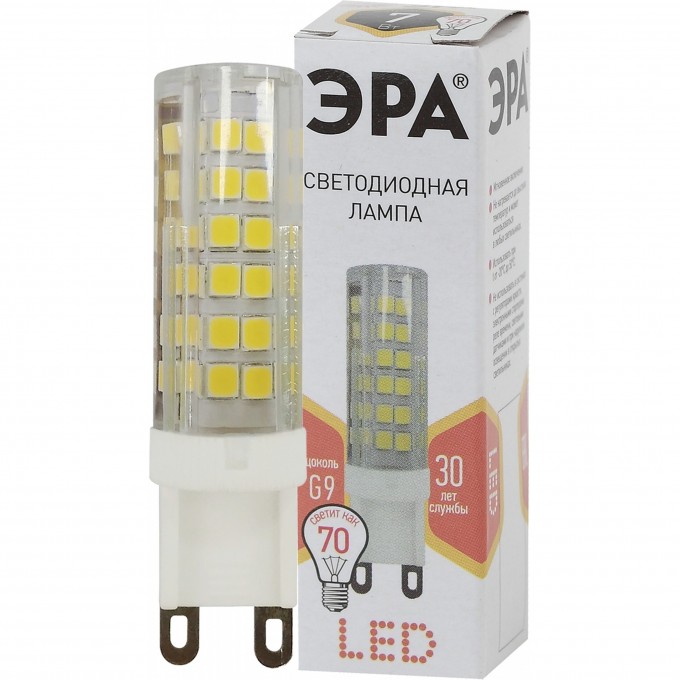 Лампа светодиодная ЭРА JCD-7W-220V-CORN CERAMICS-827-G9 560лм Б0027865 B0027865 Лампа светодиодная ЭРА JCD-7W-220V-CORN CERAMICS-827-G9 560лм Б0027865 B0027865