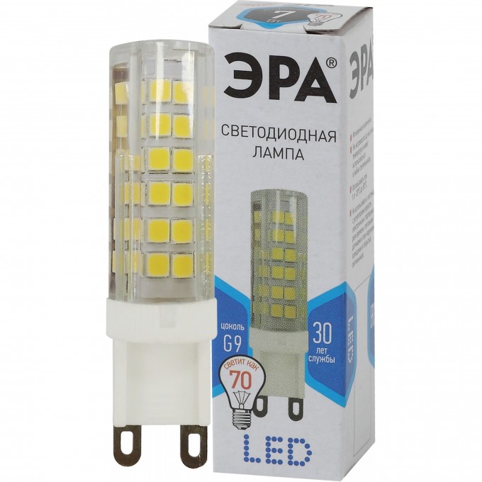 Лампа светодиодная ЭРА JCD-7W-220V-CORN CERAMICS-840-G9 560лм Б0027866 B0027866 Лампа светодиодная ЭРА JCD-7W-220V-CORN CERAMICS-840-G9 560лм Б0027866 B0027866