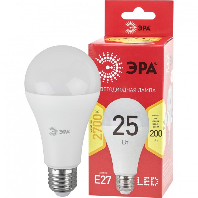 Лампа светодиодная ЭРА RED LINE LED A65-25W-827-E27 R 25Вт A65 груша 2700К тепл. бел. E27 Б0048009 B0048009 Лампа светодиодная ЭРА RED LINE LED A65-25W-827-E27 R 25Вт A65 груша 2700К тепл. бел. E27 Б0048009 B0048009