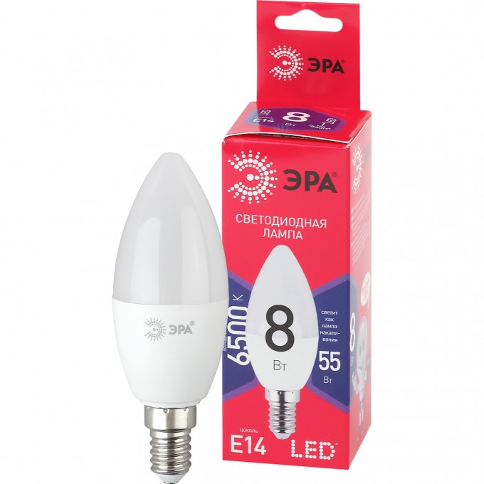 Лампа светодиодная ЭРА RED LINE LED B35-8W-865-E14 R 8Вт B35 свеча 6500К нейтр. бел. E14 Б0045341 B0045341 Лампа светодиодная ЭРА RED LINE LED B35-8W-865-E14 R 8Вт B35 свеча 6500К нейтр. бел. E14 Б0045341 B0045341