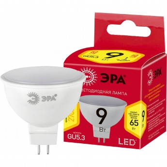 Лампа светодиодная ЭРА RED LINE LED MR16-9W-827-GU5.3 R 9Вт софит тепл. бел. свет Б0054239 Лампа светодиодная ЭРА RED LINE LED MR16-9W-827-GU5.3 R 9Вт софит тепл. бел. свет Б0054239