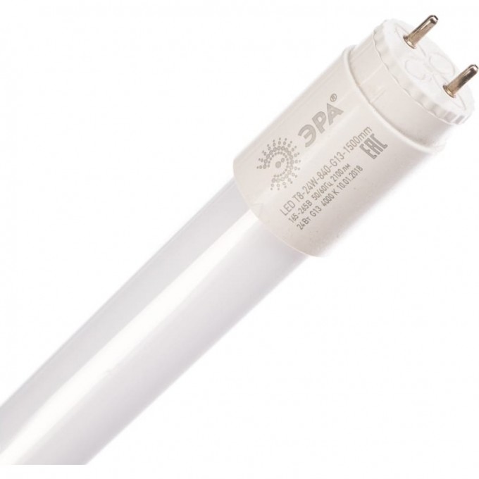 Лампа светодиодная ЭРА STD LED T8-24W-840-G13-1500mm G13 поворотный 24Вт трубка стекло нейтральный белый свет B0033006 Лампа светодиодная ЭРА STD LED T8-24W-840-G13-1500mm G13 поворотный 24Вт трубка стекло нейтральный белый свет B0033006