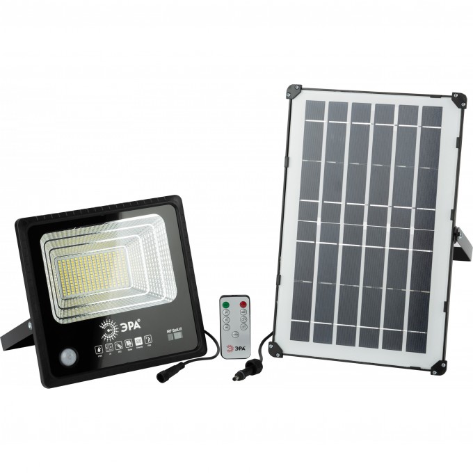 Прожектор светодиодный ЭРА уличный на солн. бат. 100W 1200 LM 5000K с датч. движения ПДУ IP65 B0049547 Прожектор светодиодный ЭРА уличный на солн. бат. 100W 1200 LM 5000K с датч. движения ПДУ IP65 B0049547