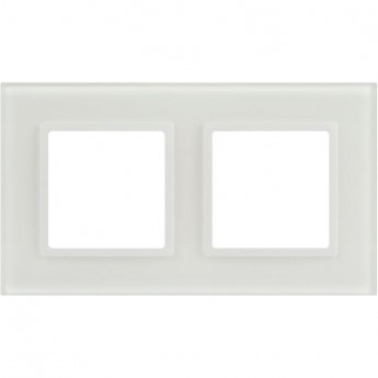 Рамка для розеток и выключателей ЭРА ELEGANCE Б0065834 14-5102-01М на 2 поста стекло матовый белый