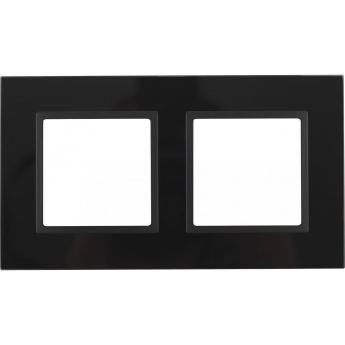 Рамка на 2 поста ЭРА ELEGANCE 14-5102-05 стекло чёрный+антрацит