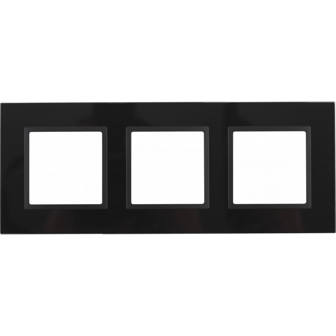 Рамка на 3 поста ЭРА ELEGANCE 14-5103-05 стекло чёрный+антрацит B0034510