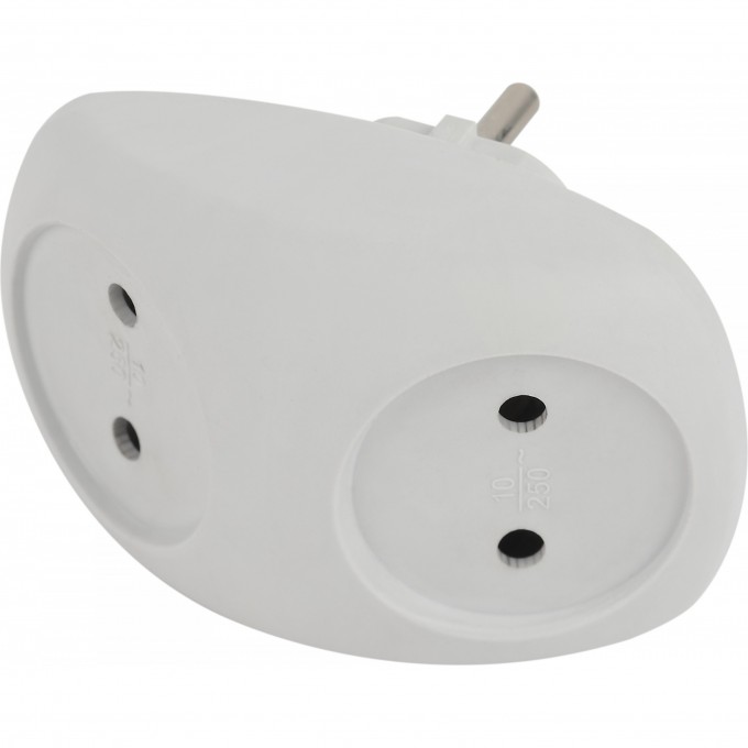 Разветвитель электрический ЭРА SPx-2-W на 2 розетки без заземления 10А белый B0053480 Разветвитель электрический ЭРА SPx-2-W на 2 розетки без заземления 10А белый B0053480