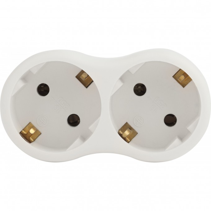 Разветвитель электрический ЭРА SPX-2E-W на 2 розетки с заземлением 16А белый B0053478 Разветвитель электрический ЭРА SPX-2E-W на 2 розетки с заземлением 16А белый B0053478