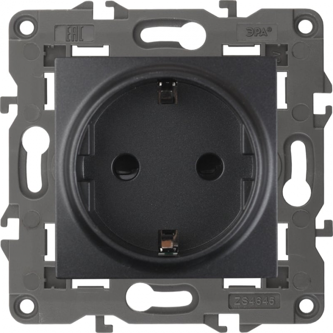 Розетка 2P+E ЭРА ELEGANCE SCHUKO 14-2101-05 16A-250В IP20 антрацит B0034269 Розетка 2P+E ЭРА ELEGANCE SCHUKO 14-2101-05 16A-250В IP20 антрацит B0034269