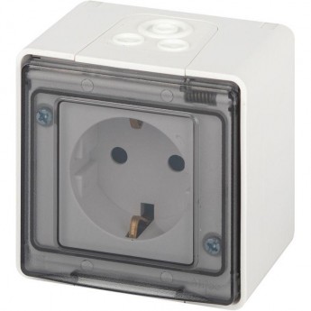 Розетка ЭРА ЭКСПЕРТ 11-2501-01 2P+E IP55 16А-250В ОУ белый Розетка ЭРА ЭКСПЕРТ 11-2501-01 2P+E IP55 16А-250В ОУ белый