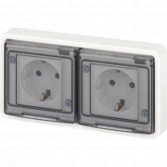 Розетка ЭРА ЭКСПЕРТ 11-2503-01 2х2P+E горизонтальная IP55 16А-250В ОУ белая Розетка ЭРА ЭКСПЕРТ 11-2503-01 2х2P+E горизонтальная IP55 16А-250В ОУ белая