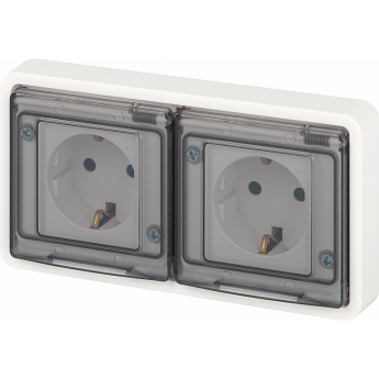 Розетка ЭРА ЭКСПЕРТ 11-2523-01 2х2P+E горизонтальная IP55 16А-250В СУ белая Розетка ЭРА ЭКСПЕРТ 11-2523-01 2х2P+E горизонтальная IP55 16А-250В СУ белая