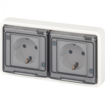 Розетка ЭРА ЭКСПЕРТ 11-2524-01 2х2P+E IP55 16А-250В СУ белая Розетка ЭРА ЭКСПЕРТ 11-2524-01 2х2P+E IP55 16А-250В СУ белая