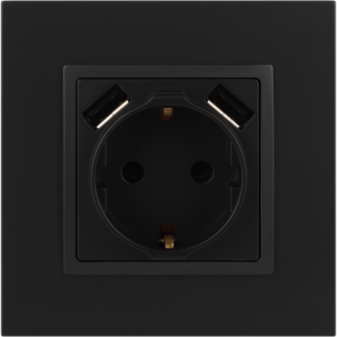 Розетка ЭРА ELEGANCE 14-4109-05 16А 250В 2P+E с 2хUSB 5В-3А защитные шторки антрацит B0047871 Розетка ЭРА ELEGANCE 14-4109-05 16А 250В 2P+E с 2хUSB 5В-3А защитные шторки антрацит B0047871