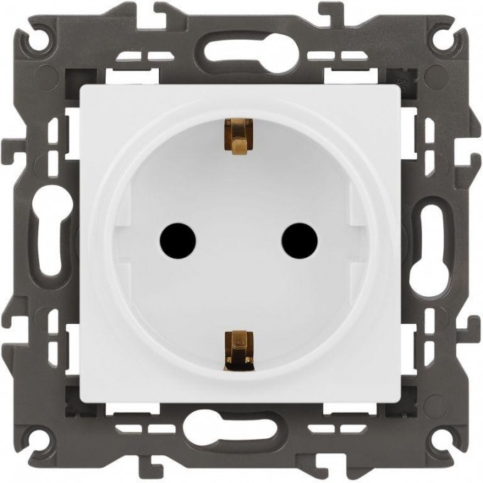 Розетка ЭРА ELEGANCE SCHUKO 14-2102-01 16А IP20 16AX 250В 2P+E защитный шторки белый B0034272 Розетка ЭРА ELEGANCE SCHUKO 14-2102-01 16А IP20 16AX 250В 2P+E защитный шторки белый B0034272