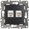 Розетка информационная ЭРА 12-3108-05 двойная 2XRJ45 IP20 антрацит B0014733 Розетка информационная ЭРА 12-3108-05 двойная 2XRJ45 IP20 антрацит B0014733