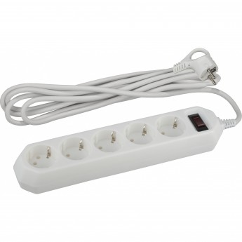 Сетевой фильтр ЭРА USF-5ES-3M-W с базовой защитой с заземлением с выключателем 5 розеток 3м 10А белый Сетевой фильтр ЭРА USF-5ES-3M-W с базовой защитой с заземлением с выключателем 5 розеток 3м 10А белый