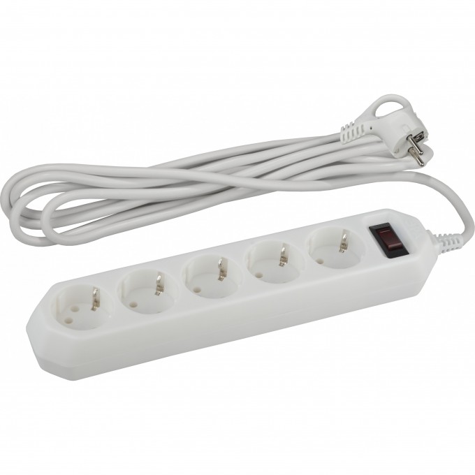 Сетевой фильтр ЭРА USF-5ES-3M-W с базовой защитой с заземлением с выключателем 5 розеток 3м 10А белый B0019033 Сетевой фильтр ЭРА USF-5ES-3M-W с базовой защитой с заземлением с выключателем 5 розеток 3м 10А белый B0019033