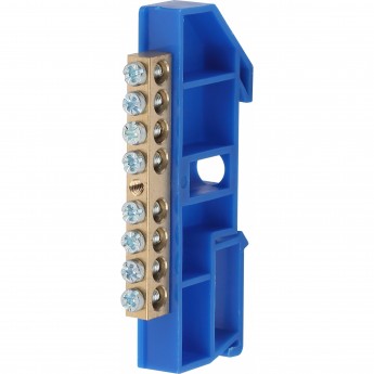 Шина ЭРА N ноль на DIN-изоляторе ШНИ-6х9-8-Д NO-222-45 синий