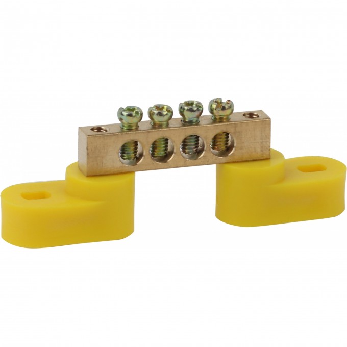 Шина ЭРА PE "земля" на двух угловых изоляторах ШНИ-6х9-4-У2 B0044156 Шина ЭРА PE "земля" на двух угловых изоляторах ШНИ-6х9-4-У2 B0044156