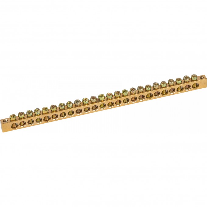 Шина ЭРА "земля-ноль" 6х9мм 24/2 с креплениями по краям латунь B0047225 Шина ЭРА "земля-ноль" 6х9мм 24/2 с креплениями по краям латунь B0047225