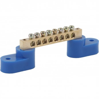 Шина N ноль на двух угловых изоляторах ЭРА ШНИ-6х9-8-У2 NO-222-56 син. уп.10шт Б0033436