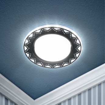 Светильник ЭРА DK LD27 WH/BK декор cо светодиодной подсветкой GX53 белый/черный Светильник ЭРА DK LD27 WH/BK декор cо светодиодной подсветкой GX53 белый/черный