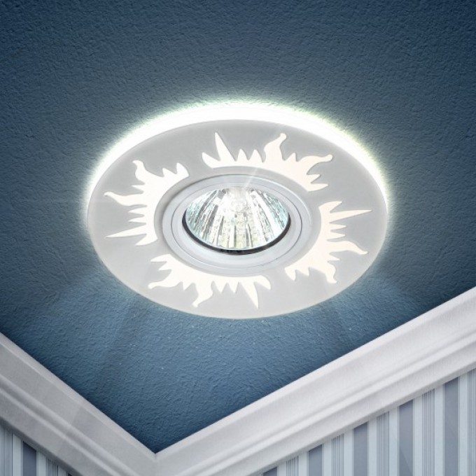 Светильник ЭРА DK LD30 WH /1 декор cо светодиодной подсветкой MR16 220V MAX 11W белый B0046910 Светильник ЭРА DK LD30 WH /1 декор cо светодиодной подсветкой MR16 220V MAX 11W белый B0046910