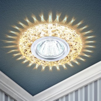 Светильник ЭРА DK LD4 CHP/WH декор cо светодиодной подсветкой MR16 шампань Светильник ЭРА DK LD4 CHP/WH декор cо светодиодной подсветкой MR16 шампань