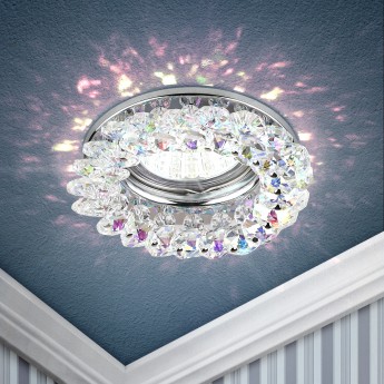 Светильник ЭРА DK16 CH/PR декор круглый с мелкими хрусталиками хром/перламутровый Светильник ЭРА DK16 CH/PR декор круглый с мелкими хрусталиками хром/перламутровый