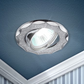 Светильник ЭРА DK17 CH/SH SL декор звезда со стеклянной крошкой MR16 12V/220V 50W хром/серебряный Светильник ЭРА DK17 CH/SH SL декор звезда со стеклянной крошкой MR16 12V/220V 50W хром/серебряный