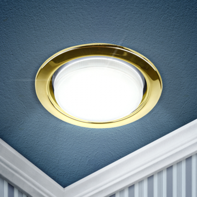 Светильник ЭРА KL35 GD-10 /1 под лампу GХ53 220V 13W золото упаковка 10 шт B0048949 Светильник ЭРА KL35 GD-10 /1 под лампу GХ53 220V 13W золото упаковка 10 шт B0048949