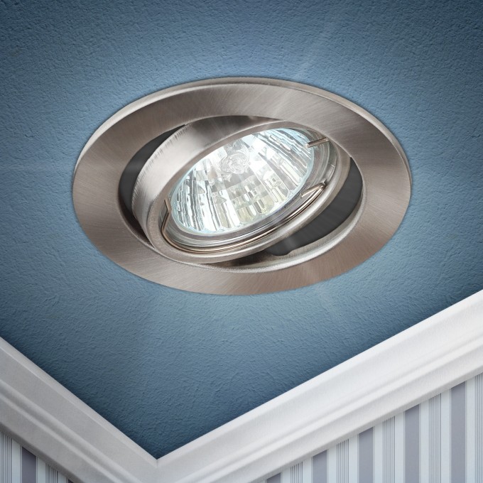 Светильник ЭРА ST2A SN штампованный поворотный MR16 12V/220V 50W сатин никель C0043808 Светильник ЭРА ST2A SN штампованный поворотный MR16 12V/220V 50W сатин никель C0043808