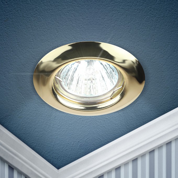 Светильник ЭРА ST3 GD штампованный MR16 12V/220V 50W золото C0043802 Светильник ЭРА ST3 GD штампованный MR16 12V/220V 50W золото C0043802