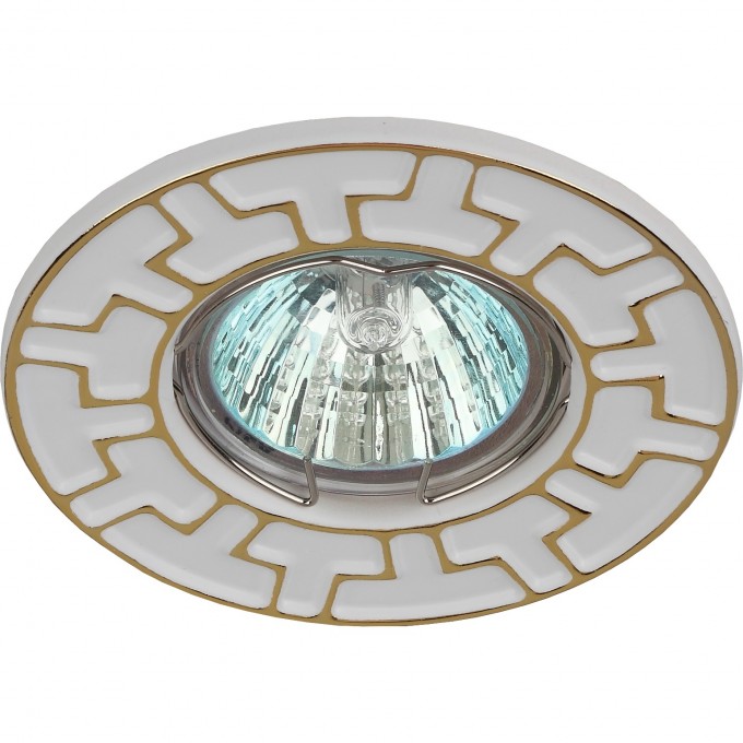 Светильник ЭРА ST5 GD/WH штампованный MR16 12V/220V 50W белый/золото B0036487 Светильник ЭРА ST5 GD/WH штампованный MR16 12V/220V 50W белый/золото B0036487