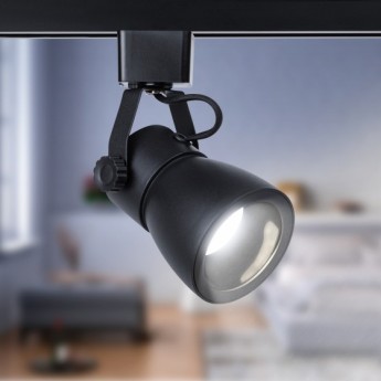 Трековый светильник однофазный ЭРА TR38-GU10 BK под лампу MR16 черный Трековый светильник однофазный ЭРА TR38-GU10 BK под лампу MR16 черный
