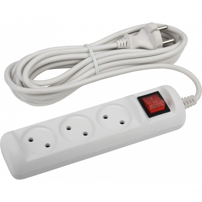 Удлинитель электрический ЭРА U-3s-5m-2x1 без заземления c выключателем 3 розетки 5м ПВС 2x1мм2 10А B0044051 Удлинитель электрический ЭРА U-3s-5m-2x1 без заземления c выключателем 3 розетки 5м ПВС 2x1мм2 10А B0044051