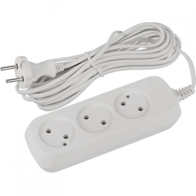 Удлинитель электрический ЭРА UDL-6-350 Greenline 3 розетки без заземления 5м ШВВП 2х0.75кв.мм B0065070