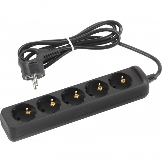Удлинитель электрический ЭРА UX-5e-1,5m-B с заземлением 5 розеток 1,5 м ПВС 3х0,75мм2 10А черный B0057724 Удлинитель электрический ЭРА UX-5e-1,5m-B с заземлением 5 розеток 1,5 м ПВС 3х0,75мм2 10А черный B0057724