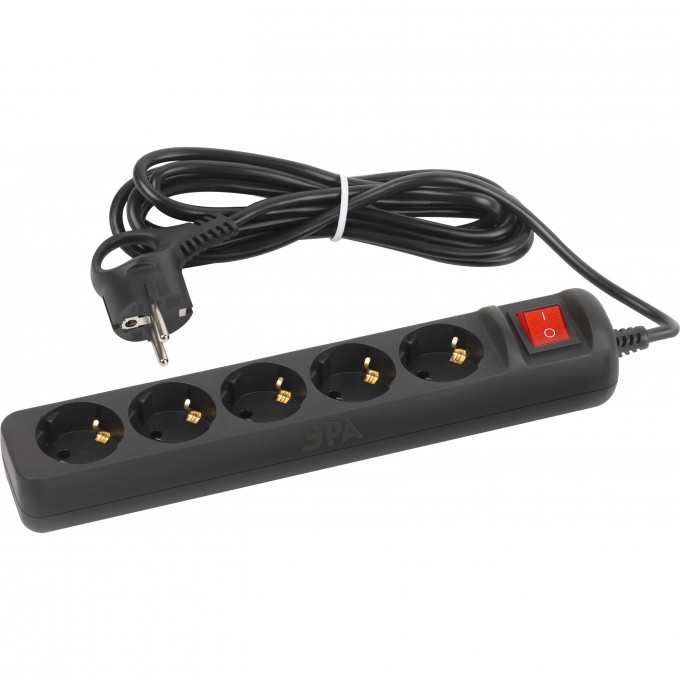 Удлинитель электрический ЭРА UX-5es-1,5m-B с заземлением с выключателем 5 розеток 1,5м ПВС 3x0,75мм2 черный B0057730 Удлинитель электрический ЭРА UX-5es-1,5m-B с заземлением с выключателем 5 розеток 1,5м ПВС 3x0,75мм2 черный B0057730