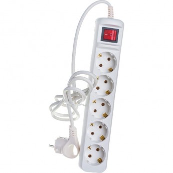 Удлинитель электрический ЭРА UX-5es-1,5m с заземлением с выключателем 5 розеток 1,5м ПВС 3x0,75мм2 10А