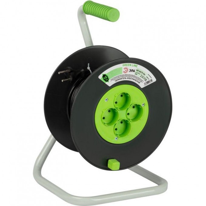 Удлинитель на пластиковой катушке ЭРА GREEN LINE Б0065052 4х15м без заземления KAT-2x0.75-15m Greenline ПВС 2х0.75 B0065052 Удлинитель на пластиковой катушке ЭРА GREEN LINE Б0065052 4х15м без заземления KAT-2x0.75-15m Greenline ПВС 2х0.75 B0065052