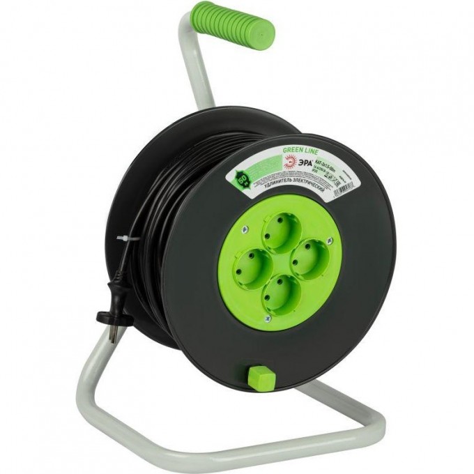 Удлинитель на пластиковой катушке ЭРА GREEN LINE Б0065097 4х50м без заземления KAT-2x1.5-50m ПВС 2х1.5 B0065097 Удлинитель на пластиковой катушке ЭРА GREEN LINE Б0065097 4х50м без заземления KAT-2x1.5-50m ПВС 2х1.5 B0065097